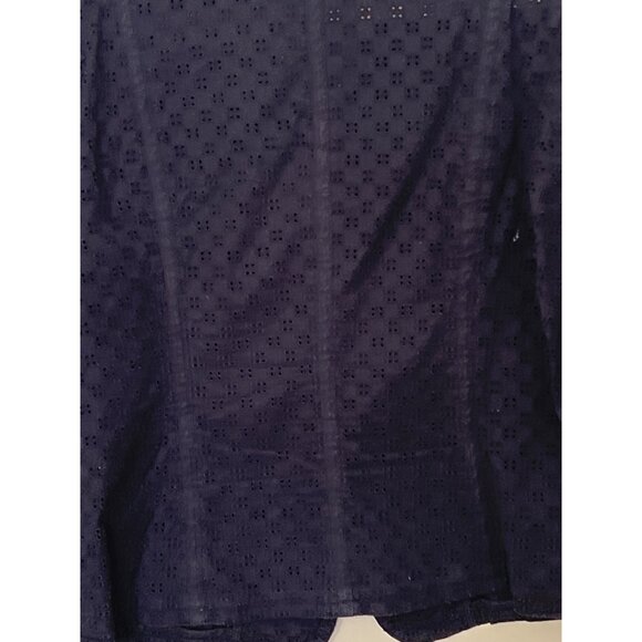 Talbots Womens Black Eyelet Stretch Blazer Jacket Size 12 Business Career Office - Picture 7 of 12